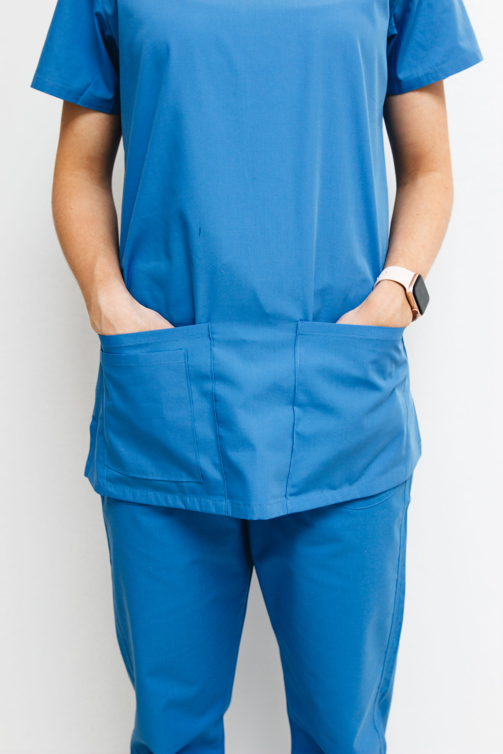 Women scrub set blue V-neck - Image 4